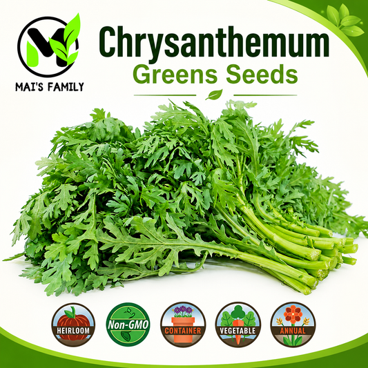 Chrysanthemum Greens Seeds – Annual Heirloom Non-GMO Shungiku Tong Ho Tan O Cai Cuc