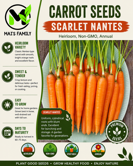 Scarlet Nantes Carrot Seeds – Heirloom Non-GMO Sweet Orange Carrot