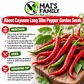 Cayenne Long Slim Pepper Seeds – Heirloom Non-GMO Hot Pepper