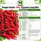 Cayenne Long Slim Pepper Seeds – Heirloom Non-GMO Hot Pepper