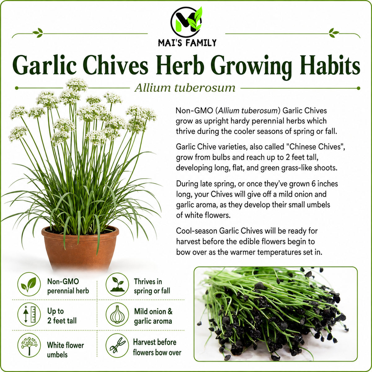 Garlic Chives Seeds – Heirloom Non-GMO Perennial Herb