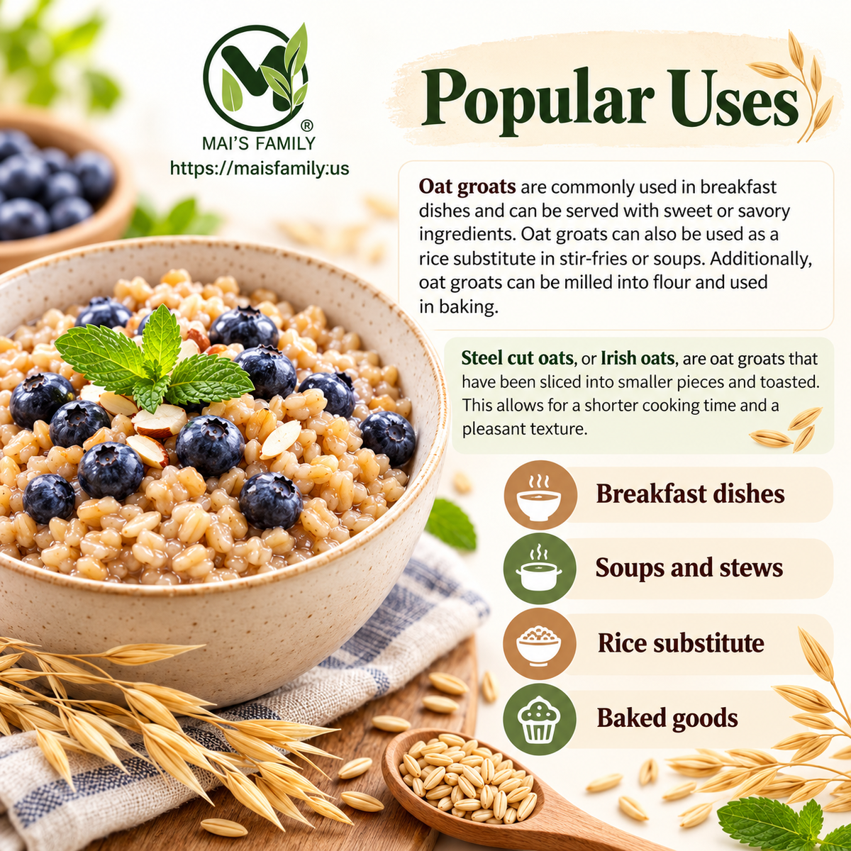 Organic Oat Groats – Hulled Oats Bulk Grain