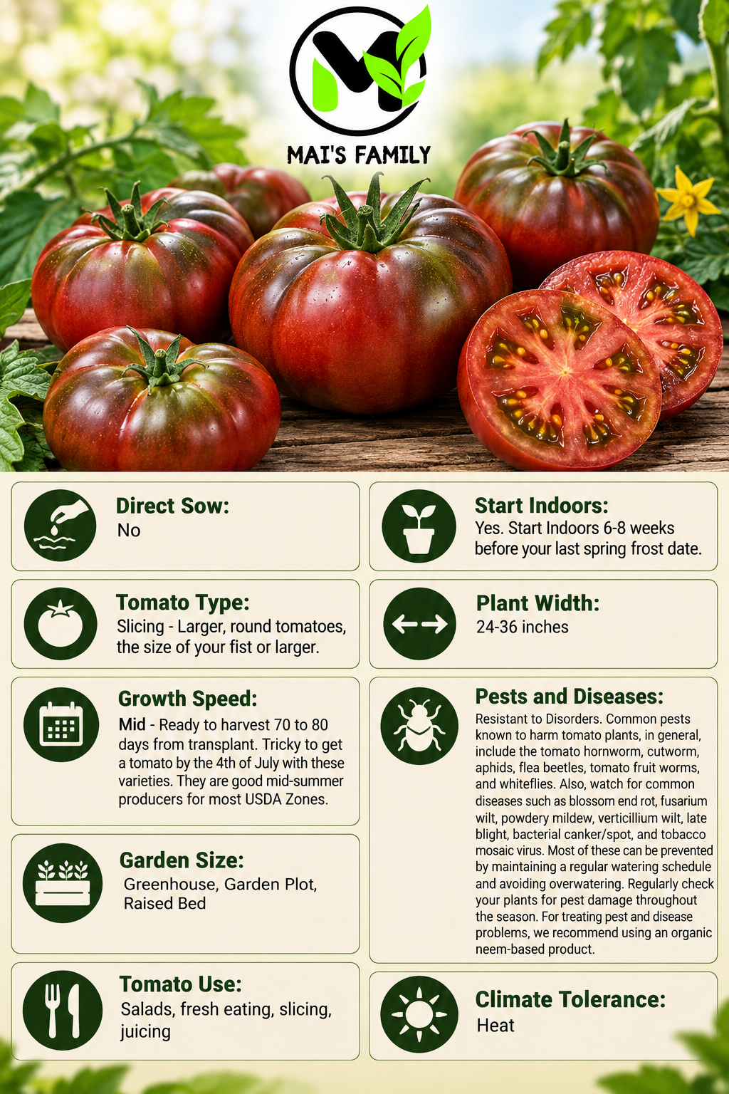 Black Krim Tomato Seeds – Heirloom Non-GMO Dark Slicing Tomato
