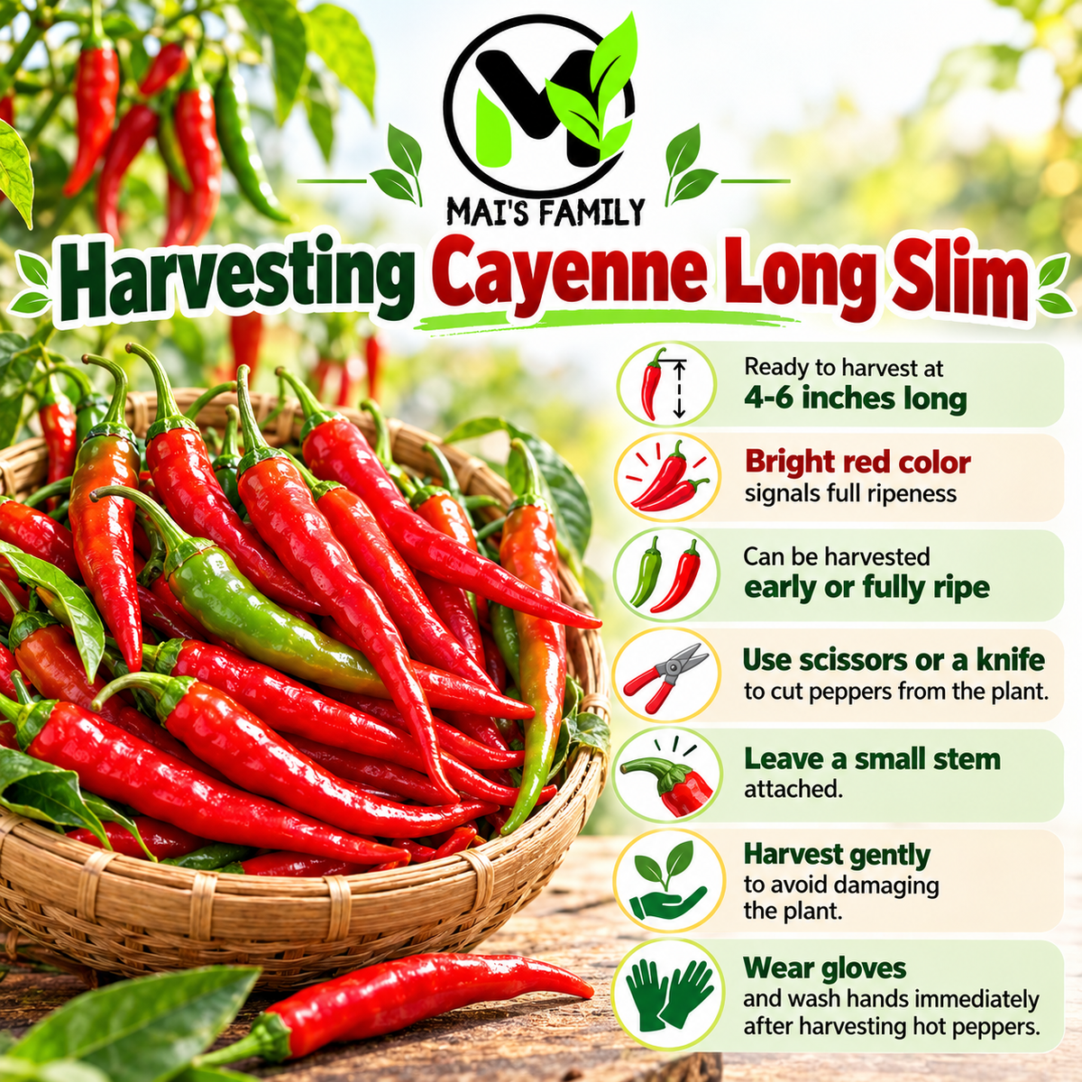Cayenne Long Slim Pepper Seeds – Heirloom Non-GMO Hot Pepper
