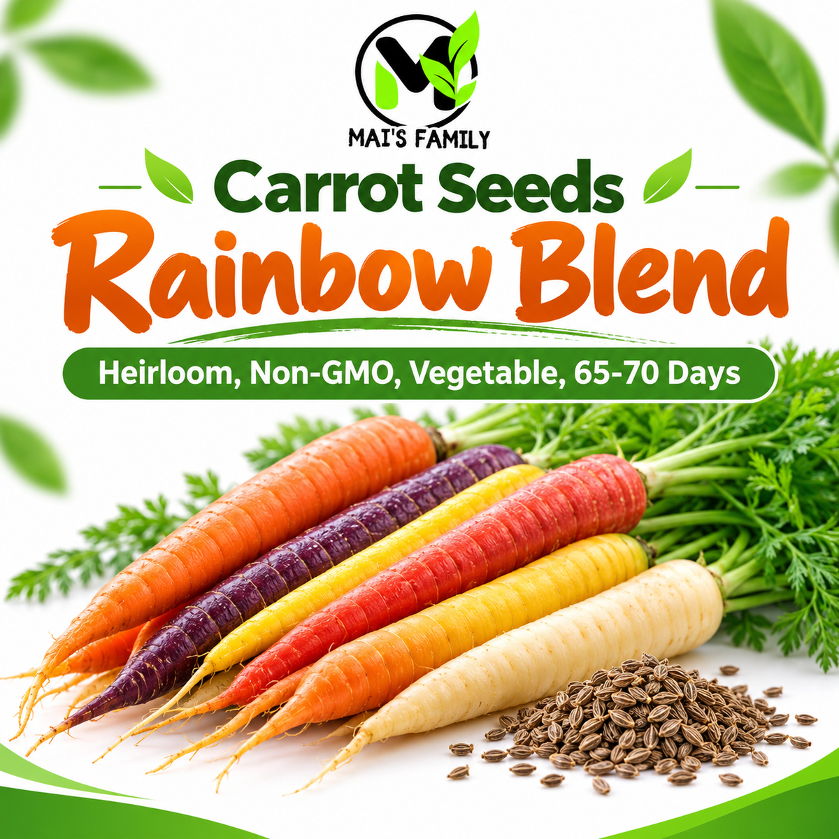 Rainbow Blend Carrot Seeds – Heirloom Non-GMO Colorful Sweet Garden Carrots
