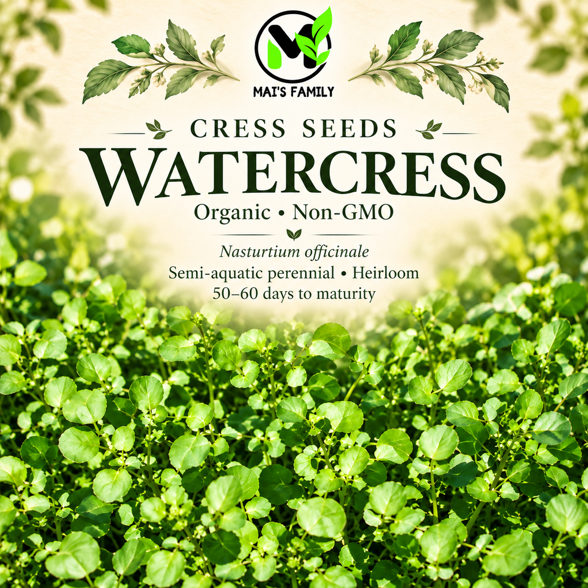 Organic Watercress Seeds – Heirloom Perennial Herb Cải Xoong