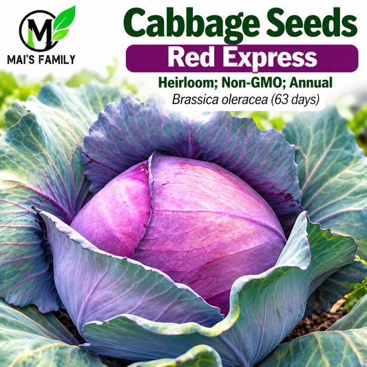 Red Express Cabbage Seeds – Heirloom Non-GMO Open-Pollinated