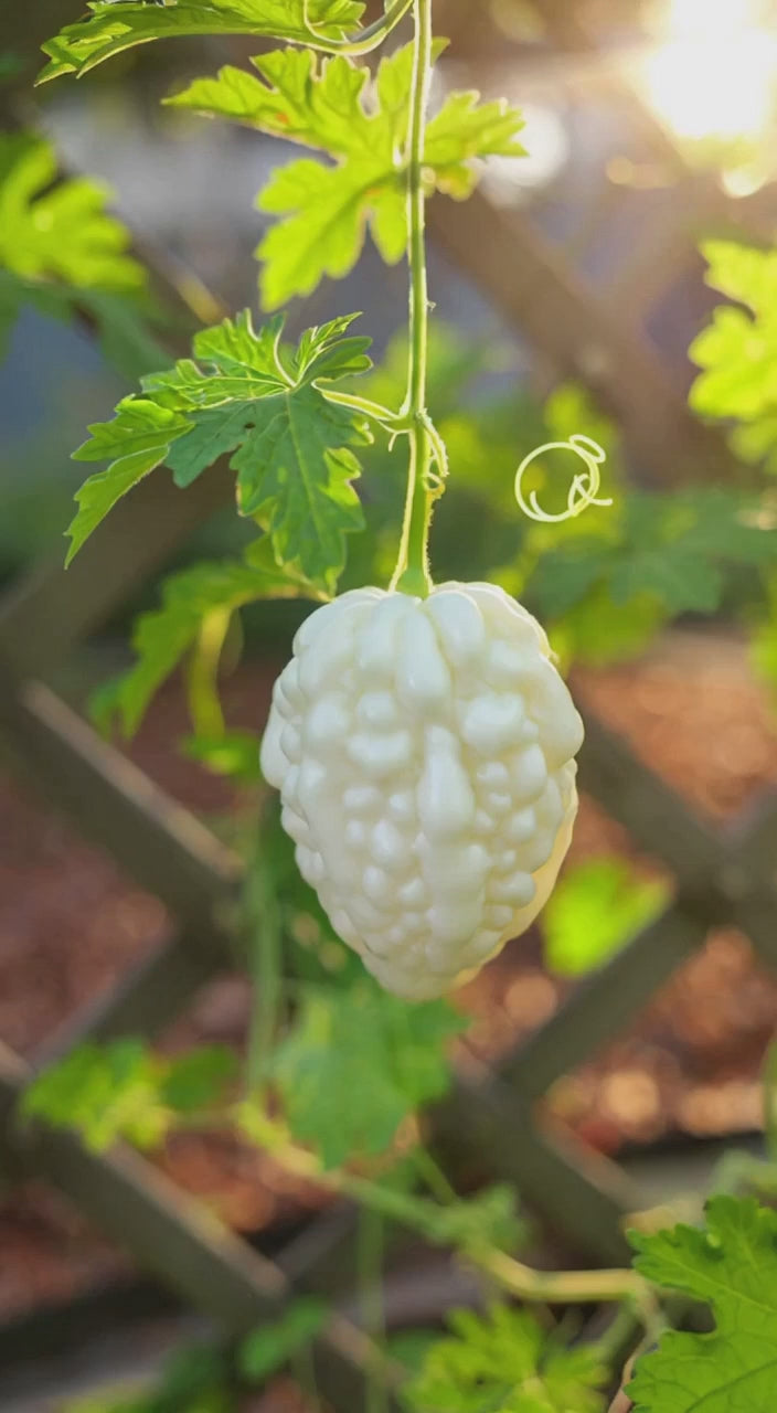 White Apple Bitter Melon Seeds (Momordica charantia) F1 HYBRID